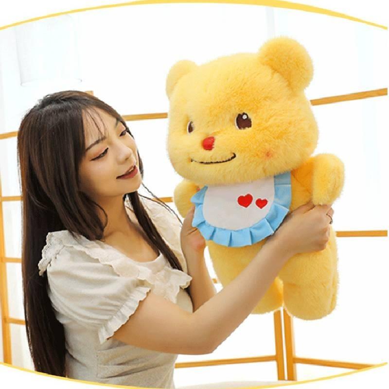 Uroczy Pluszowy Miś 2024 Miękka Żółta Maskotka Słodki Kreskówkowy Prezent