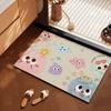 VIKAMA Bath Mat Cute Cartoon Animal Print Anti Slip Water Absorbing Quick Drying Carpet Bathroom Home Decoration