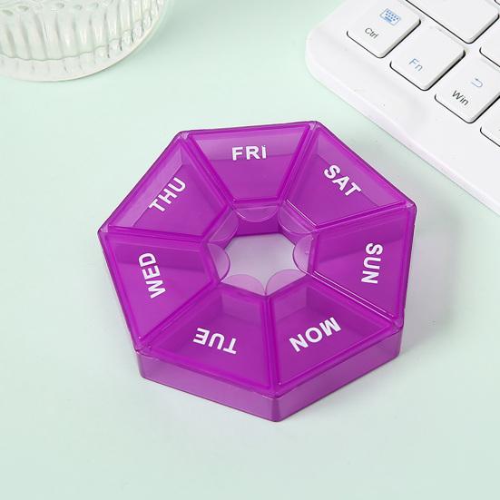 Weekly Pill Organizer with 7 Compartments Portable Travel Pill Case Once Daily Medication Dispenser Capsule Pill Management Storage Box