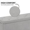 57L Storage Ottoman, End of Bed Bench with Wooden Legs, Fabric Footstool for Living Room, Bedroom, 95 x 38 x 45cm, Grey