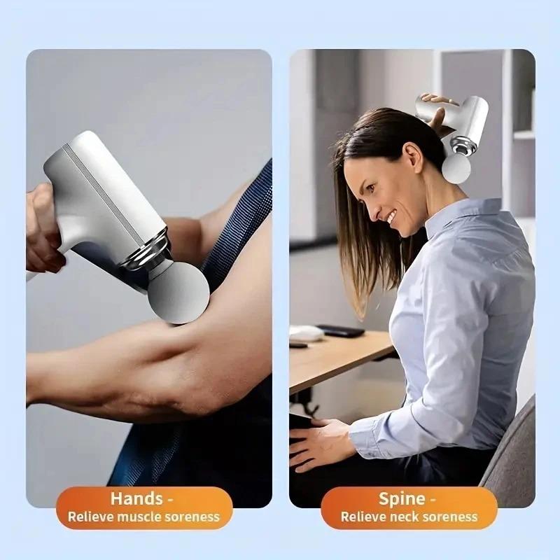 2026 New Portable Electric Fascia Massage Gun, 4 Replaceable Massage Heads, 6-Speed Mode Adjustment, Deep Tissue Impact Muscles, Reliev
