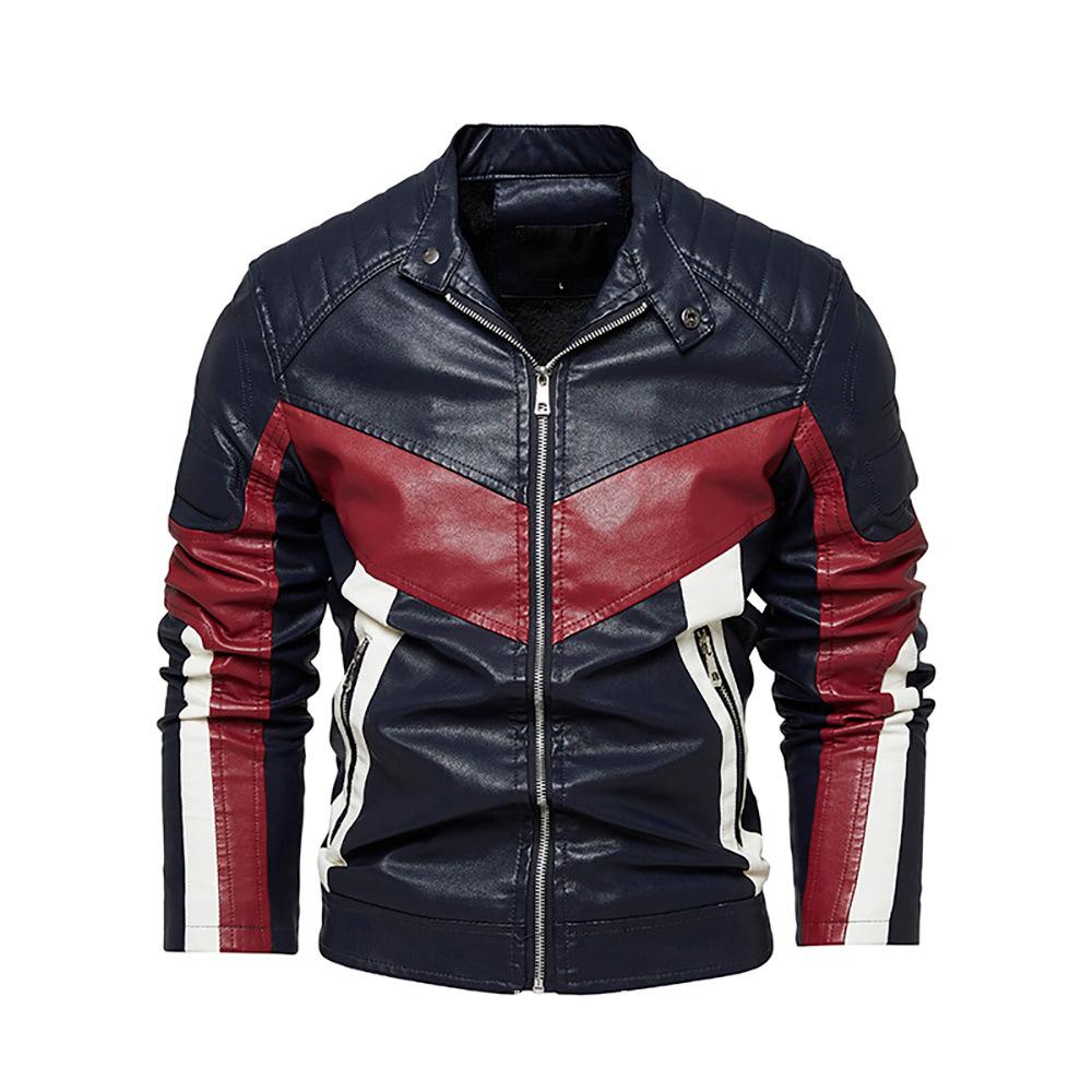 New Plus Velvet Leather Jacket Men's Jacket Trend Three-color Motorcycle Suit Multicolor Optional Fashion Leather Men.