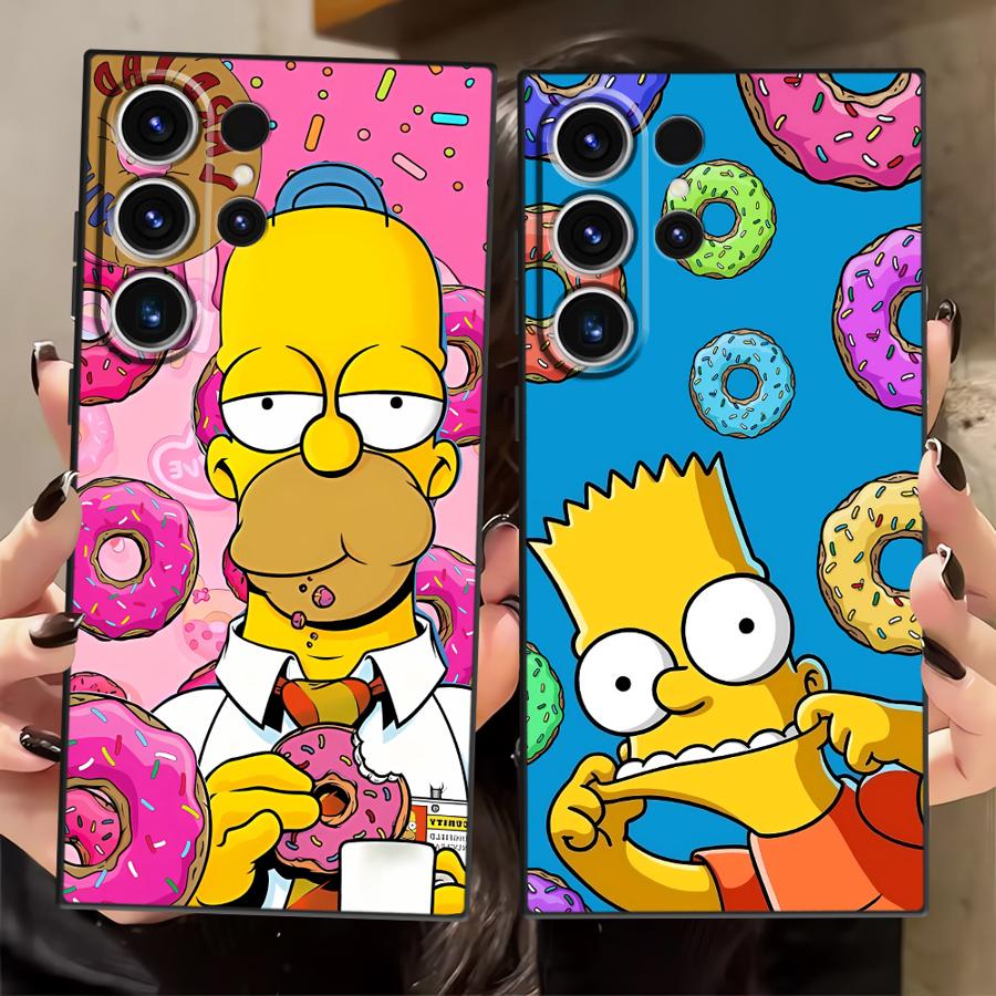 S-simpsons Donut Funda Phone Cover Case for Samsung Galaxy S25 Ultra S24 Plus S20 S22 S9 S21 S23 FE