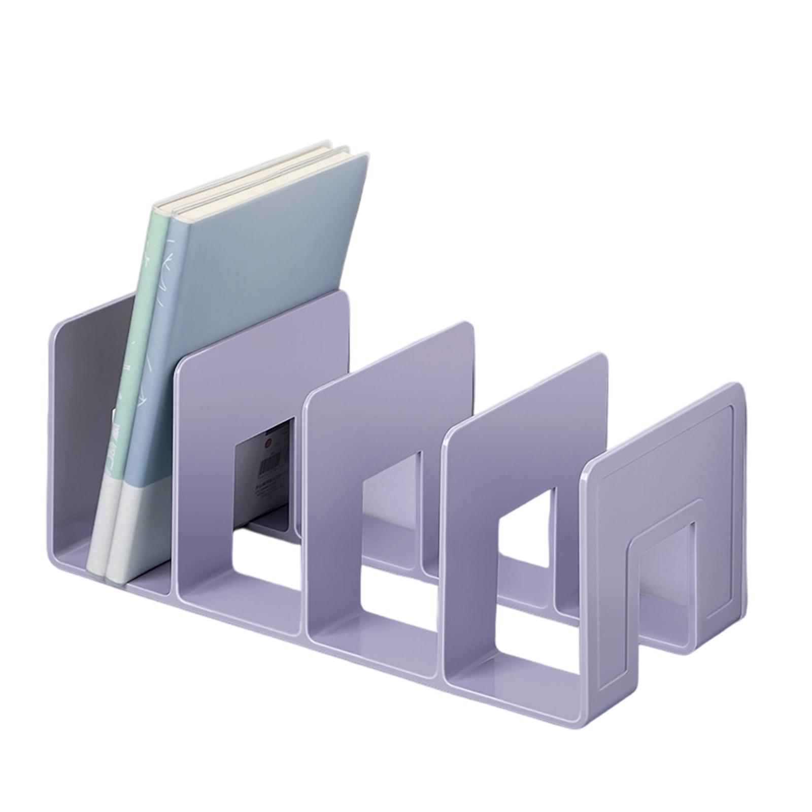шт Настольный книжный упор Акриловый книжный упор 4 секции Органайзер для книг Подставка для журналов Экономичная полка Книжный упор 32x14x13см фиолетовый