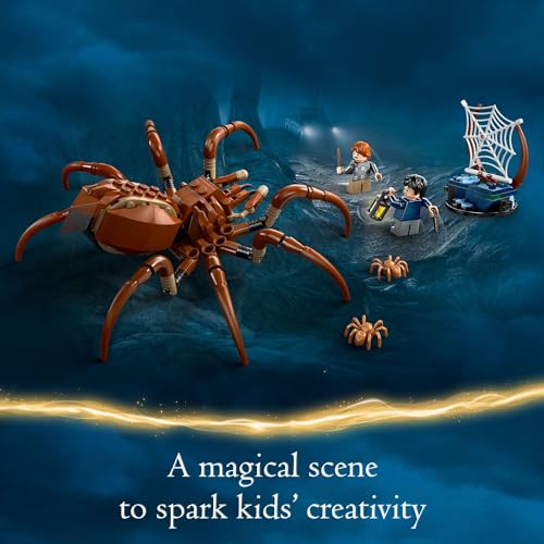LEGO Harry Potter Aragog of the Forbidden Forest Spider Toy Playset for Kids, Includes Magical Creatures and 2 Minifigures, Harry Potter Toys for Boys