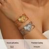 European High-End Irregular Heart-Shaped Stainless Steel Bracelet for Women