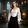 Women's Off-the-Shoulder Blouse with Elastic Neckline Vintage Top for Casual Wear