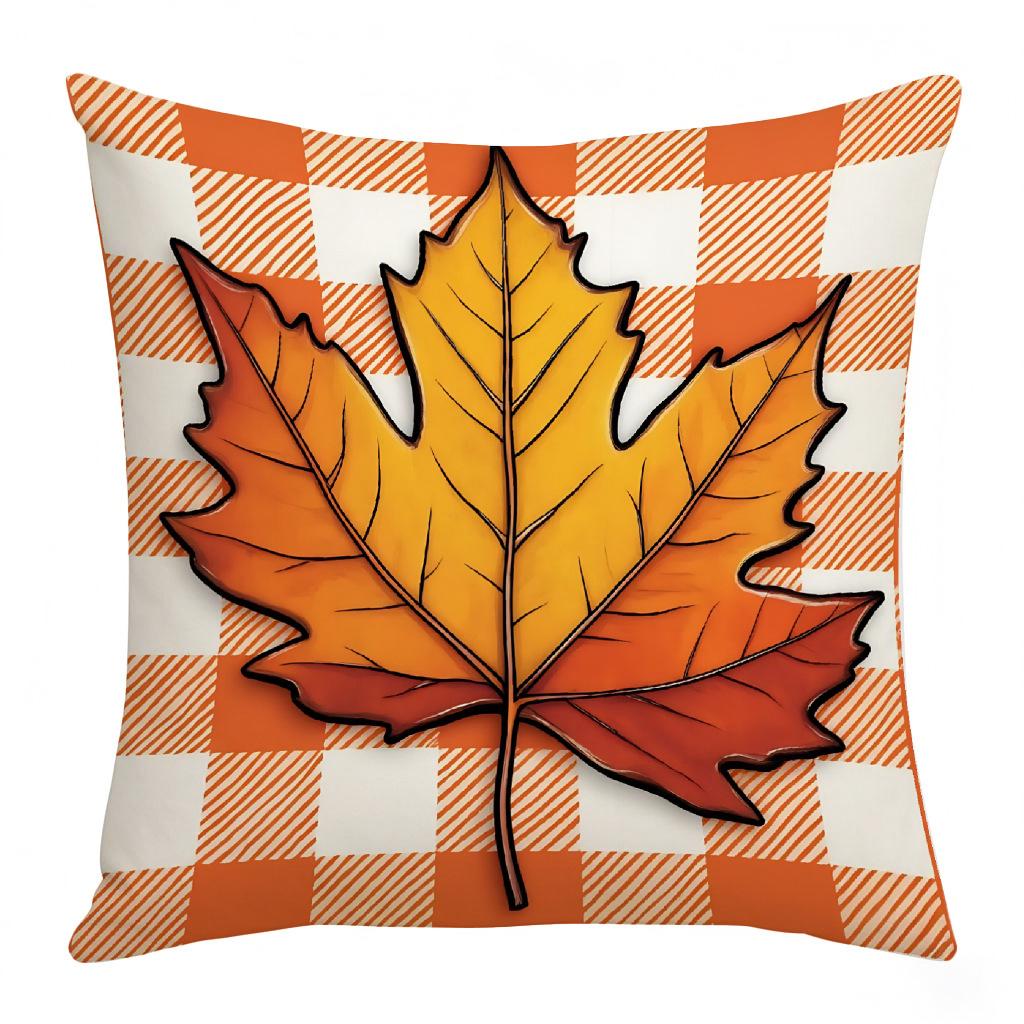Thanksgiving Pumpkin Maple Leaf Element Letter Print Pillow Atmosphere Decoration Living Room Home Pillow Cushion Cover
