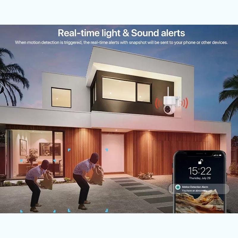 1080P 400/200W Outdoor-Sicherheits-Solarkamera 2MP Panorama-PTZ-Kamera Zwei-Wege-Audio PIR-Bewegungssensor Netcam