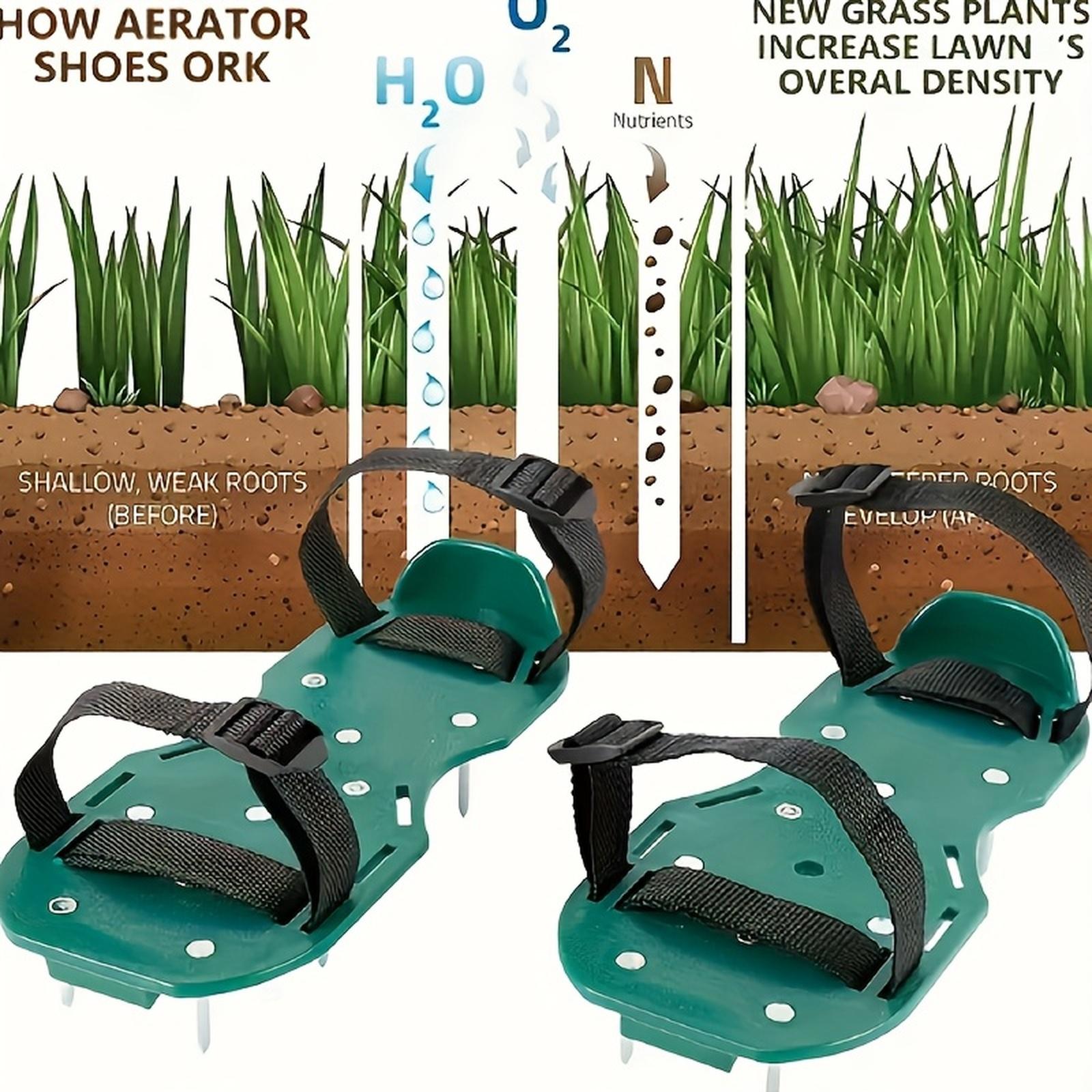 

Garden Aeration Shoes, Spike Shoes, Suitable For Inflatable Aeration Shoes For Yard Grass Heavy Duty Spike Perforation Sandals And Perforation Tools One Size зелёный