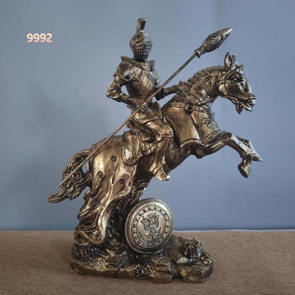 Medieval Samurai Armor Model Vintage Roman Armor Warrior Creative Bar Ornament Crafts Knight War Horse