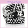 Rhinestone Rivet Glamurowy Pasek z Czaszką Idealny Do Dżinsów Zachodnich Stylizacji