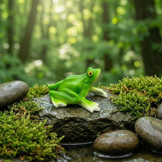 Frøfigur, Vandtæt Udeudsmykning af Harpiks, Levende Bionisk Design Skulptur, til Have Gård Dam Akvarium Landskabspleje