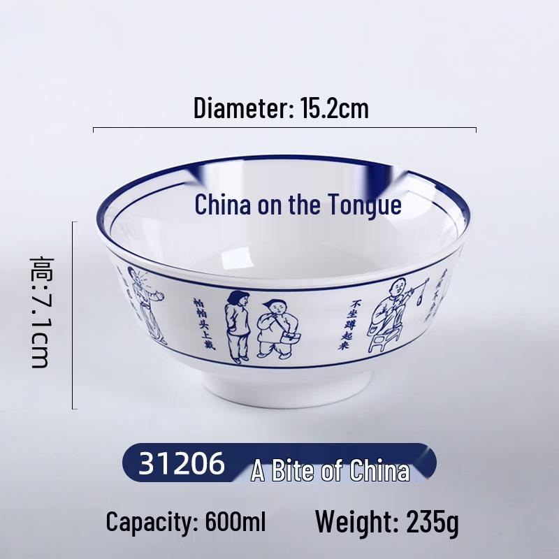 

Retro Chinese Commercial Melamine Noodle Bowl