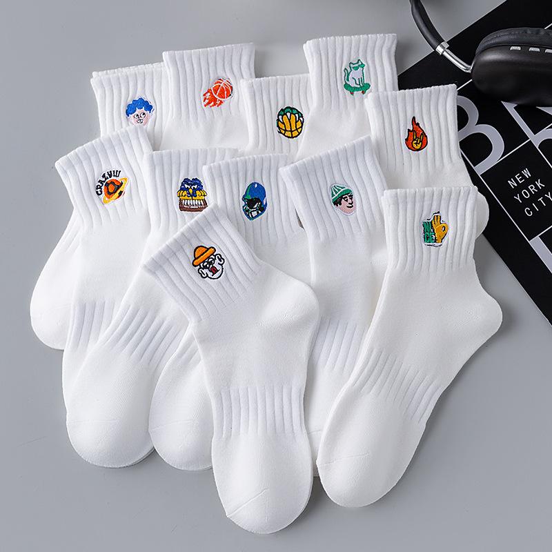 

5 Pairs of Boys Summer Thin Deodorizing Cotton Sports Tube Socks 5 Pairs