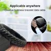 Portable Faux Leather Type-C Micro USB Woven Mini Charging Bracelet Data Cable