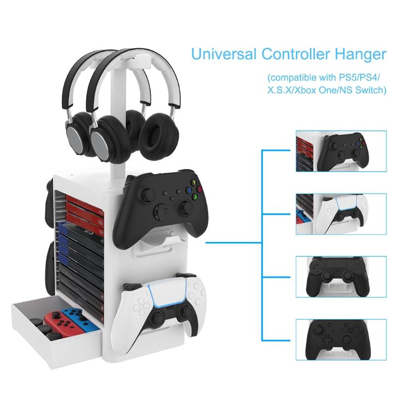 Für Aufbewahrungshalterungen, Spiel-Discs, Karten, Tower-Controller-Halter, Multifunktions-Konsolenständer