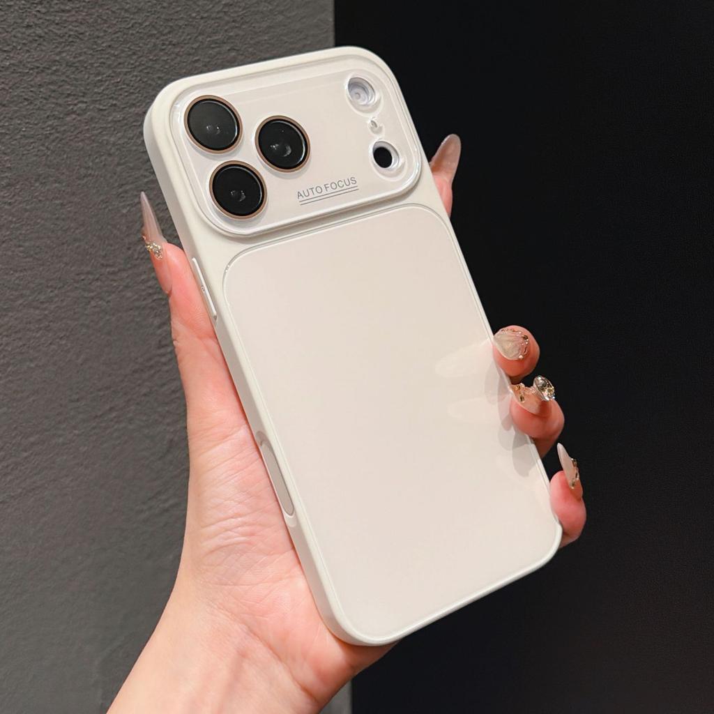 Applicable to Apple 17Promax mobile phone case ice glass iPhone16 candy color large window all-inclusive 15 hard case