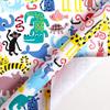 Cartoon Birthday Gift Wrap - Extra Large Sheet with Balloons & Children's Pattern