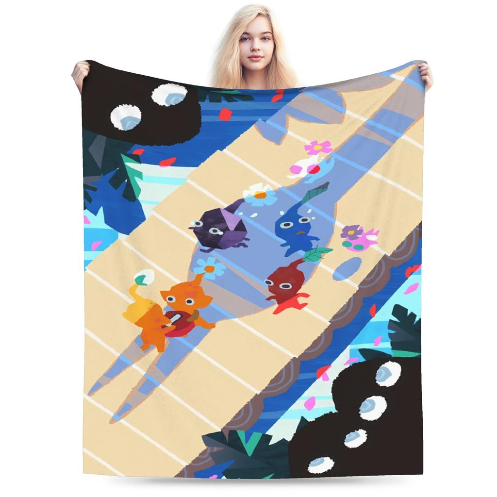 Pikmin Game Blanket Quality Super Warm  Throw Blanket Winter Kids Adult Living Room Fluffy Bedspread