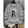 Cute Boy's Christmas Themed Horse Pattern Crewneck Sweatshirt, Warm Winter Children's Top, Fashionable Design for Holiday Wear