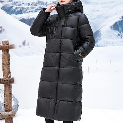 Parkas longs d'hiver à la mode pour femmes, manteaux noirs avec col en fausse fourrure, élégants, amples, épais et chauds, vestes pour dames, manteaux à capuche, grande taille