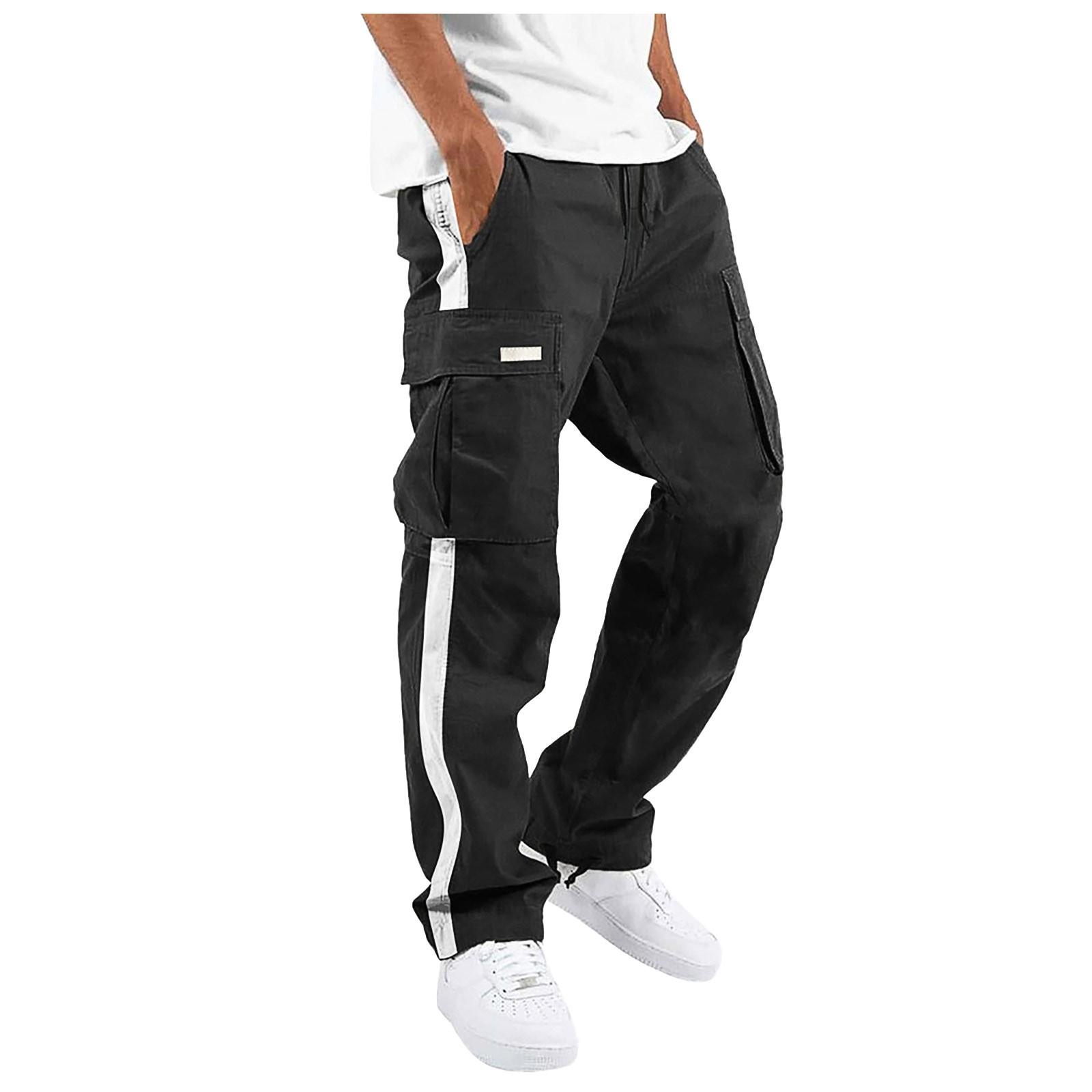 

Мужские брюки Брюки-карго стандартного кроя, брюки-карго для бега Брюки с карманами и вставками M хаки