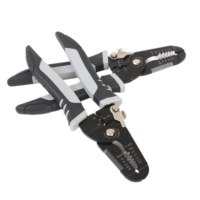 7-Inch Multi-Functional Electrician Wire Stripper & Crimping Pliers Tool for Cutting and Peeling Network Cables