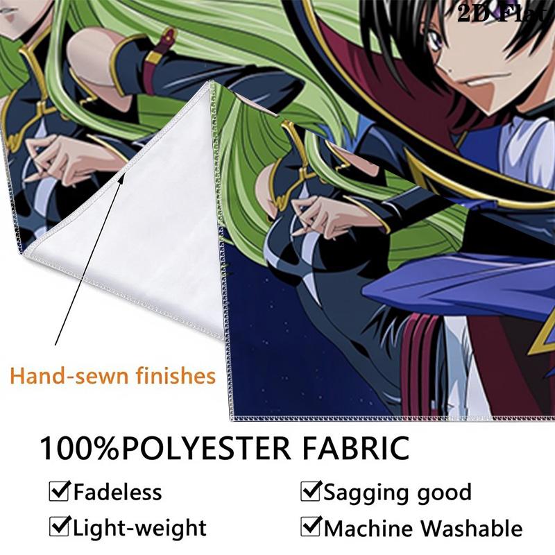 Code Geass Full Characters Group Anime Tapestry, Starry Blue Background Wall Hanging for Anime Fans
