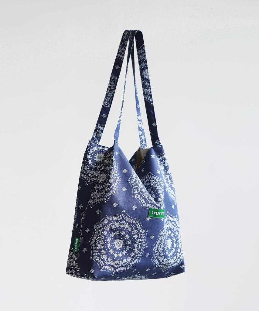 Green Stuff Effortlessly Boxy Shopper Bag 53 Paisley - Navy