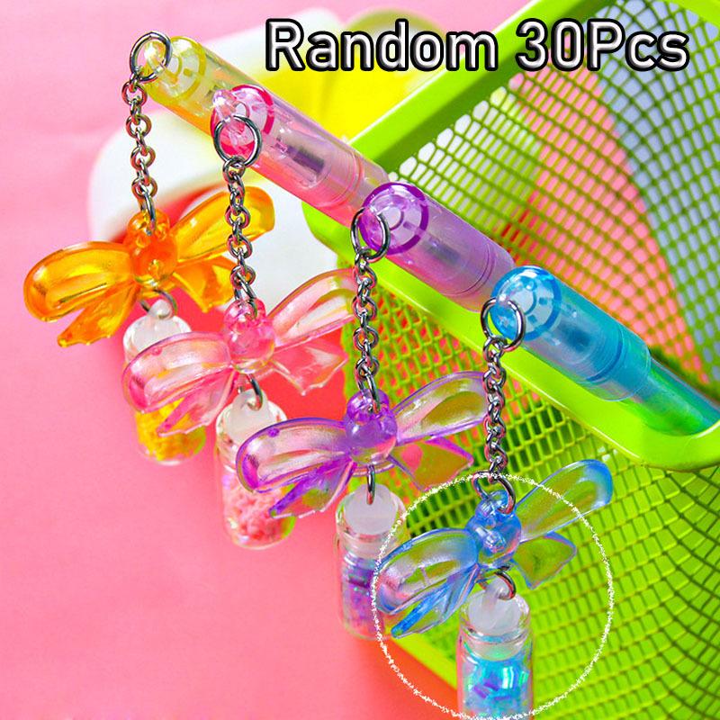 

30Pcs Creative Butterfly Drifting Bottle Pendant Cartoon Student Pendant Neutral Pen High Beauty Learning Stationery Pen Random style 30Pcs