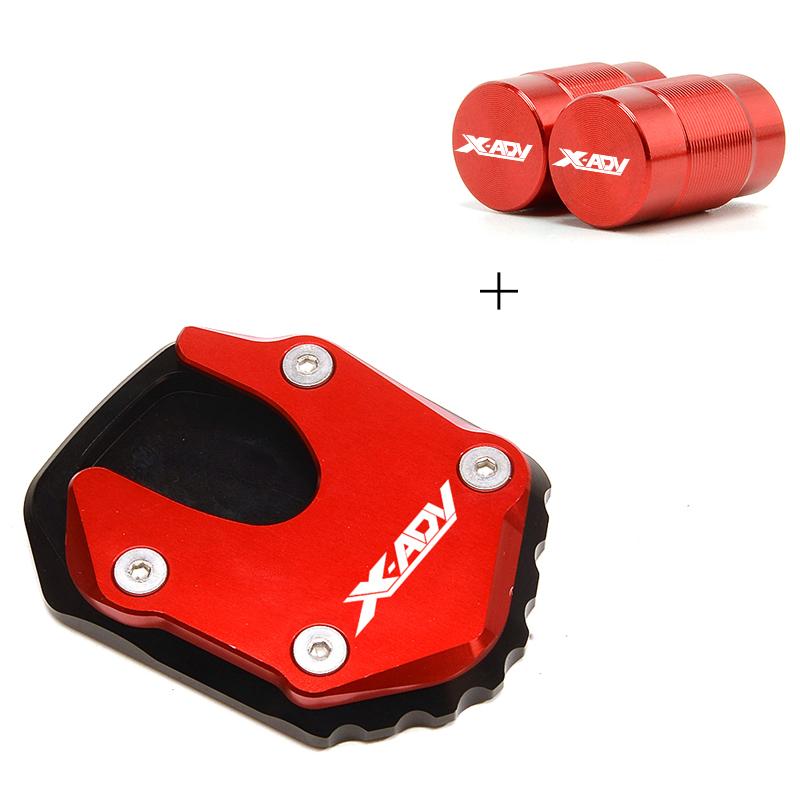 For HONDA X-ADV XADV 750  2022 Motorcycle Aluminum Kickstand Foot Side Stand Enlarger Support Plate and Tire Value Cap