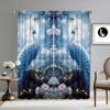 2PC Home Decoration Curtains, Peacock Background With Rod Pocket Curtains, Kitchen, Coffee Shop, Living Room, Balcony, Garden