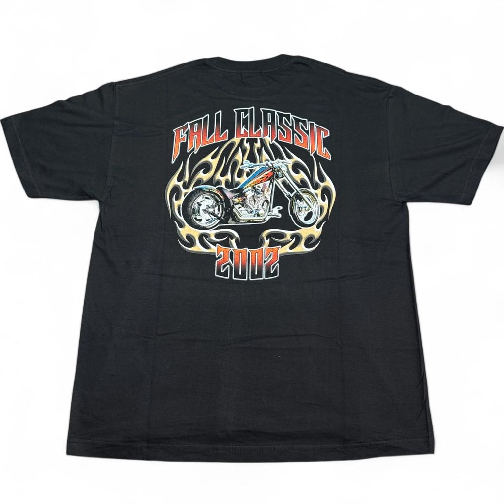 Vintage Y2K Fall Classic Biker Rally Tee Shirt Adult Size XL Chopper Flames