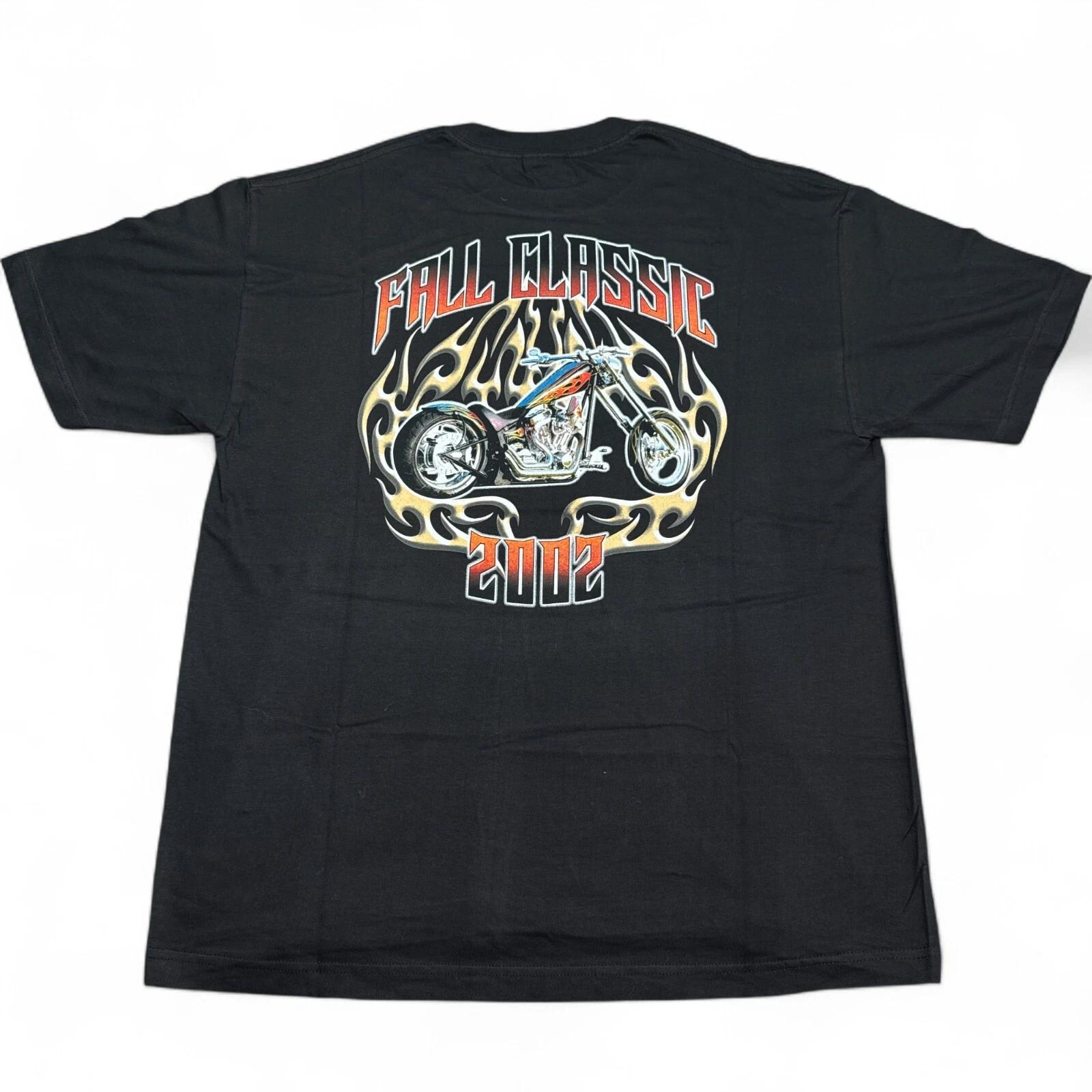 Vintage Y2K Fall Classic Biker Rally Tee Shirt Adult Size XL Chopper Flames M