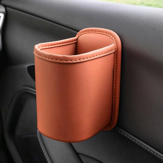 Car Storage Rack Leather Texture Waterproof Car Door Side Organizer Multi-Functional Vehicle Cup Holder Storage Box for Phone Keys Water Bottle Fit