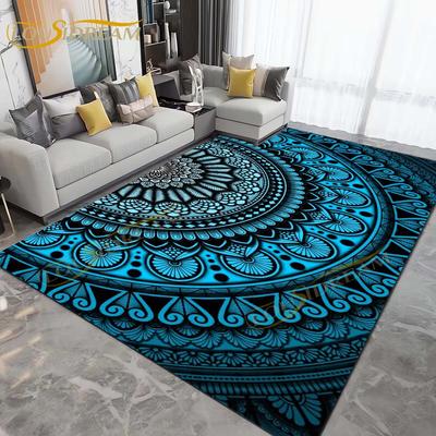 Covor Mandala Etnic 3D Covor Modern Mandala Gradient Covor dreptunghiular pentru sufragerie Dormitor Covoare copii Decor Covoraș colorat
