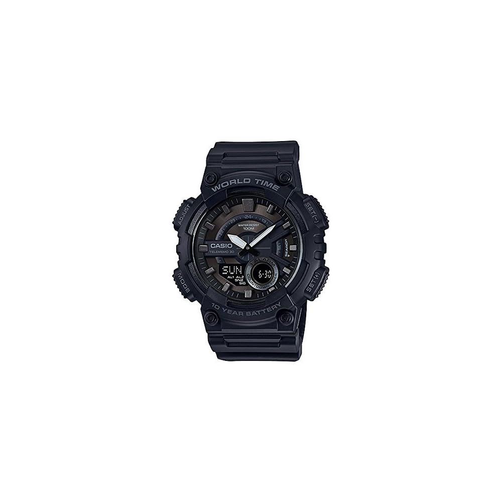 Casio Chipkashi AEQ-110W-1B Analog Watch Black Resin Band Water Resistant