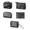 1Pc Black Mesh Cosmetic Bag Small Large Makeup Bags Zipper Pouch For Offices Travel Storage Bags Toiletry Bags Makeup Pouch