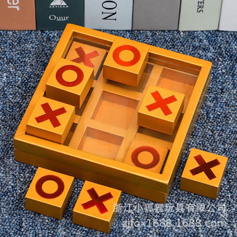 Wooden Tic-Tac-Toe Board - Children's Educational Toys for Early Learning and Cognitive Development