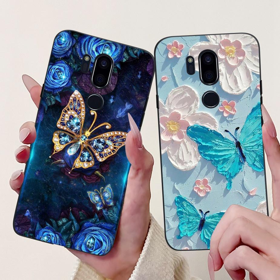 For LG G7 ThinQ Case Cute Cat Luxury Painted Cover Soft Slim Phone Case For LG G7 ThinQ G7Thinq LM-G710 G710 G7+ Back Cover Bags
