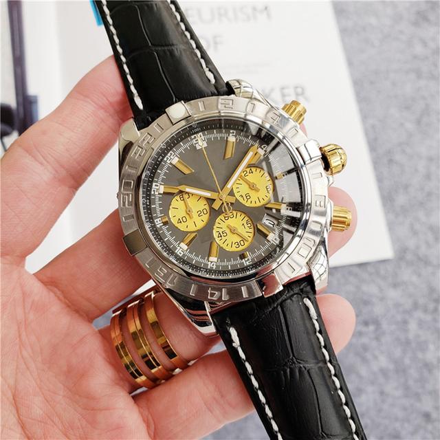 

Новые мужские кварцевые часы-хронограф из нержавеющей стали, серебро, золото, черный, синий циферблат, секундомер