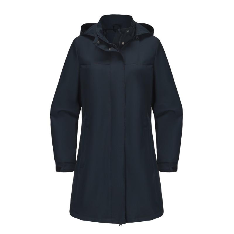 Womens Lightweight Waterproof Windbreaker Jacket Detachable Hood Solid Color Long Sleeve Casual Outerwear