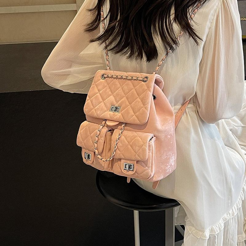 2025 Female Student Commuter Backpack Small Fresh Wind Bag Korean Mini Chain Lightweight Female Backpack