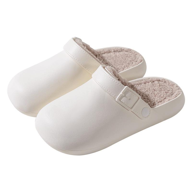 

Waterproof outer wear cotton drag women 2026 winter new couple simple bag head indoor non-slip warm slippers 38-39