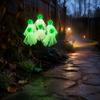 Easy Install Ground Stake Lights Halloween Swaying Ghost Outdoor Decorations, Solar Powered Light, 6 LEDs Spooky Lawn Path Lighting
