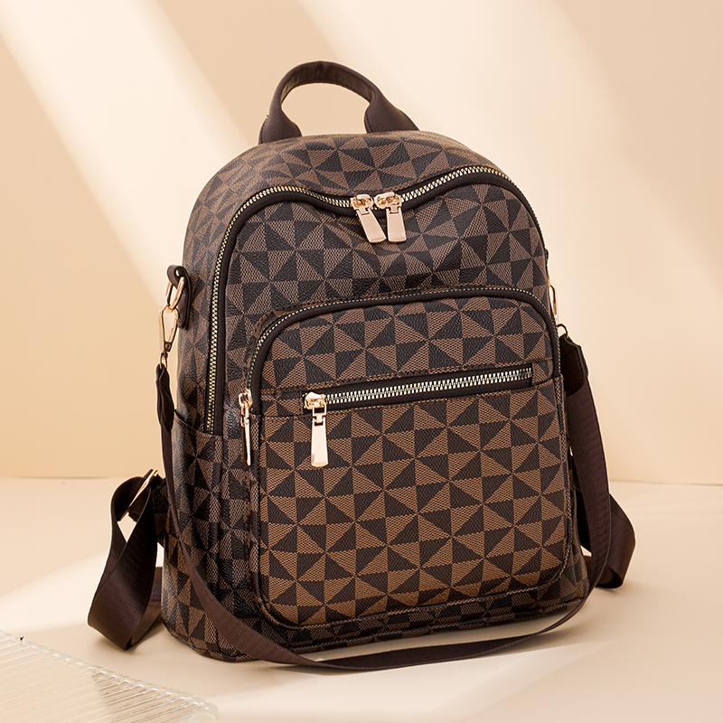 Damen Lederrucksack Bedruckter Moderucksack Weiblicher Reiserucksack