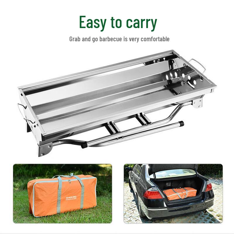 Tri-polar Outdoor Portable Folding Stainless Steel BBQ Grill