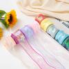 Iridescent Wavy Fish‑Tail Tulle Ribbon, Colorful Lace Yarn Tape for Flower Packaging Bow Making and Floral Art Decoration