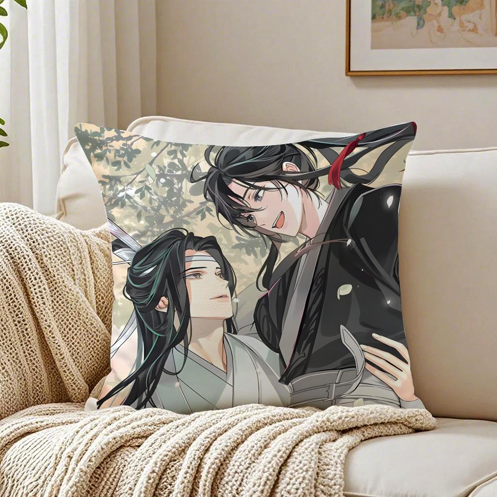 New BL Anime MMo Dao Zu Shi Cushion Cover Linen Pillowcase Soft for Sofa Bed Home Room Decor